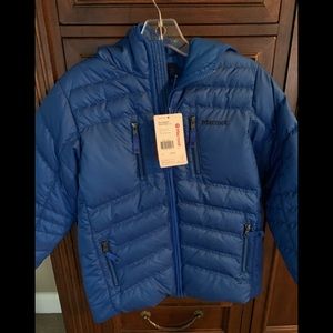 NWT Boys large marmot down jacket blue